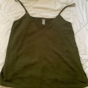 Olive spaghetti strap top